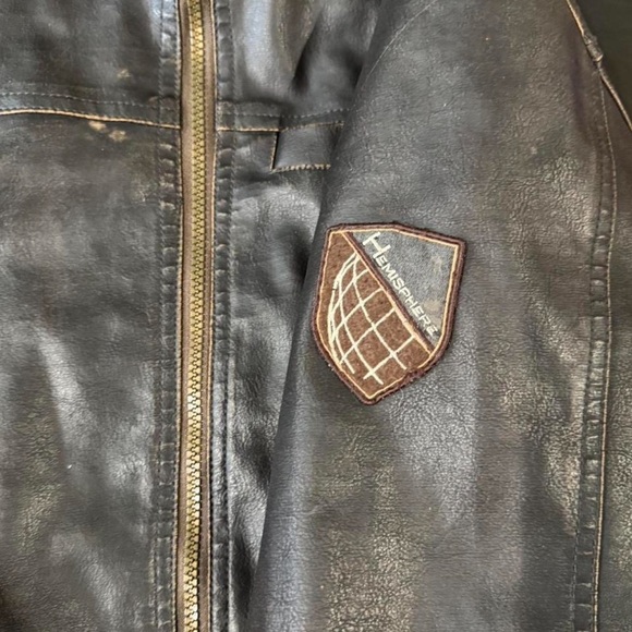 HEMISPHERE Brown and Gray Jean Jacket with Distressed Finish - Picture 5 of 8